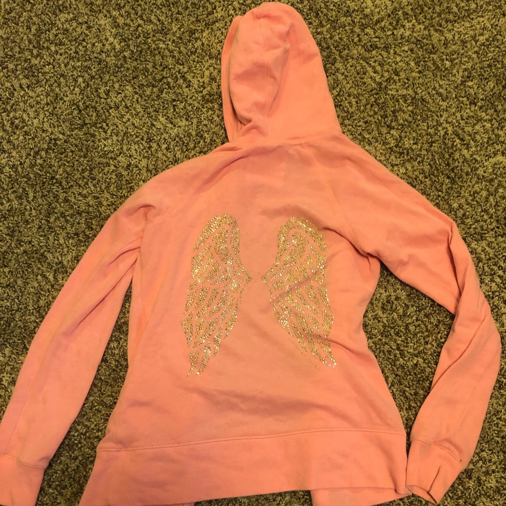 Hot pink Victoria secret zip up hoodie